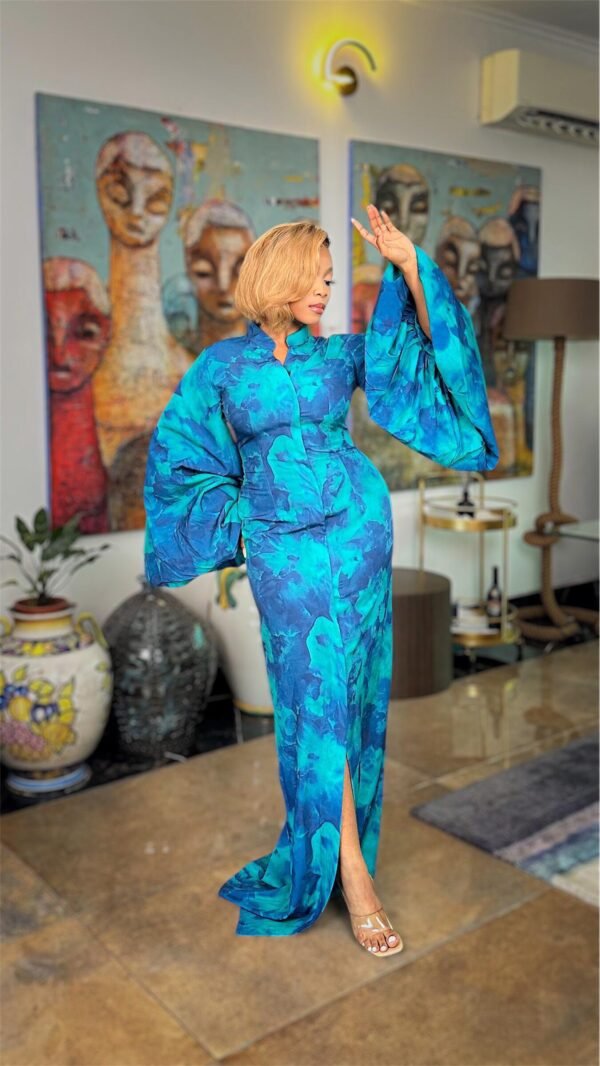 Hafsat Dress In Blue - Image 4