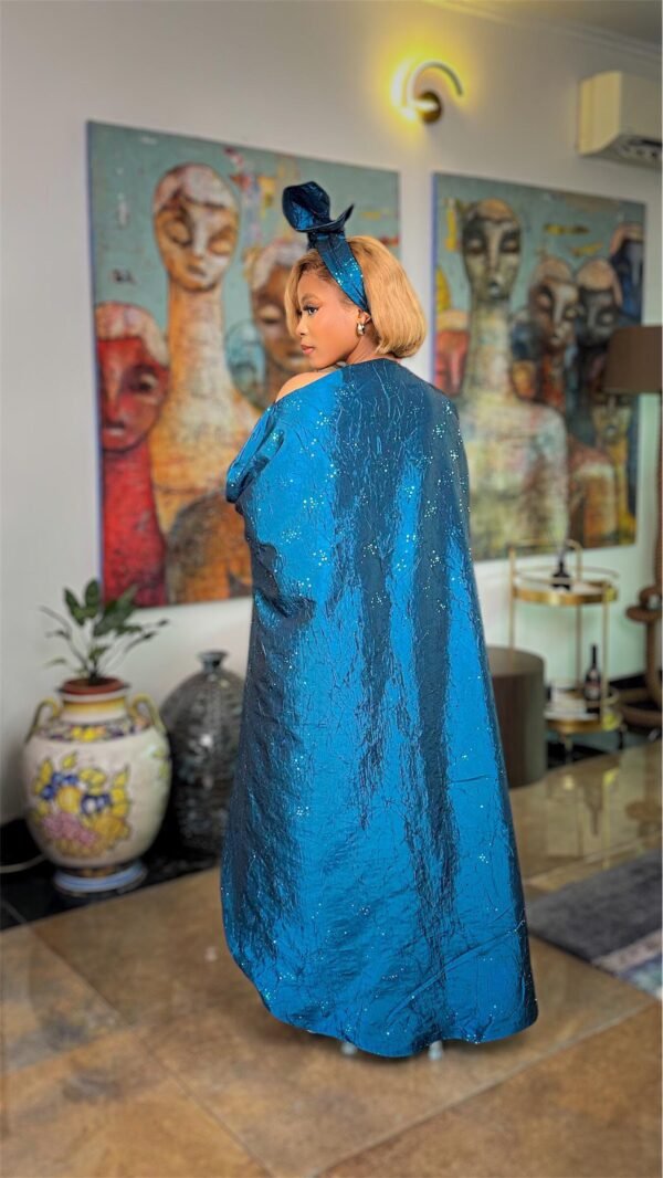 Ileri Kaftan In Teal Blue - Image 3